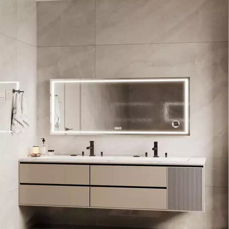24x32 Inches LED Bathroom Mirror, Dimmable Front and Backlit, 3 Colors, Memory, Anti-Fog Shatter-Proof Light Up Wall Mirror, Horizontal/Vertical