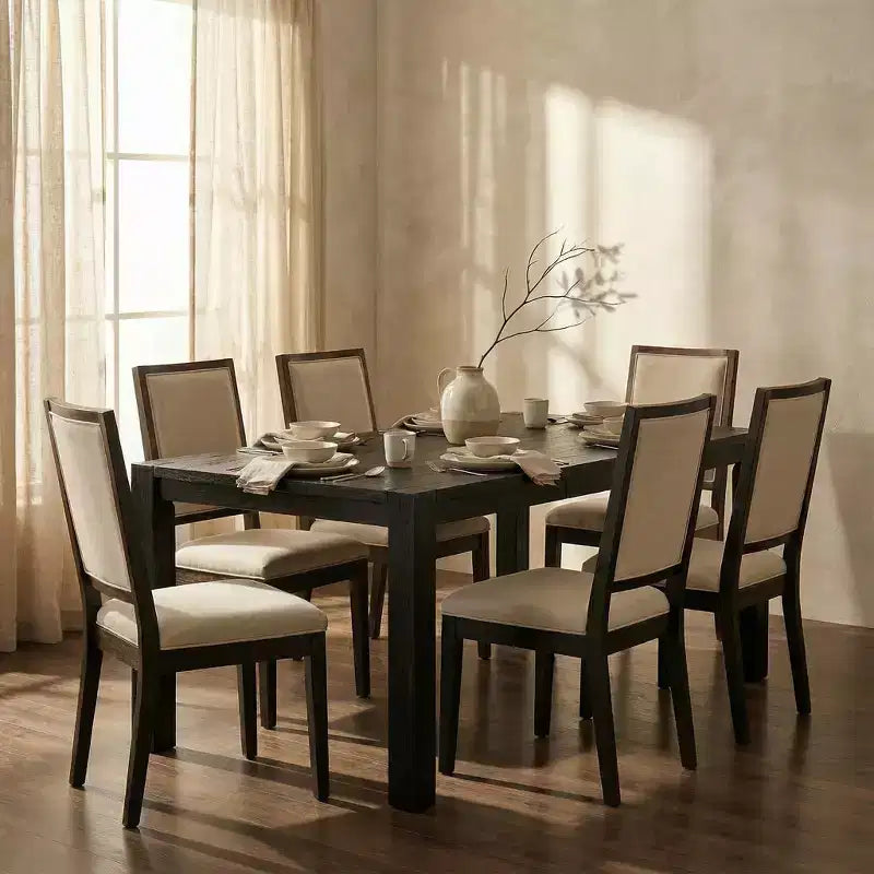 Modern 60" Expandable Dining Table with Hidden Center Leaf, Ash Wood Veneer, Adjustable Feet, Seats 6-8