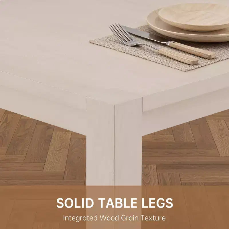 Modern 60" Expandable Dining Table with Hidden Center Leaf, Ash Wood Veneer, Adjustable Feet, Seats 6-8
