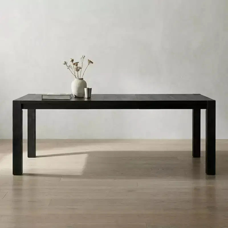 Modern 60" Expandable Dining Table with Hidden Center Leaf, Ash Wood Veneer, Adjustable Feet, Seats 6-8