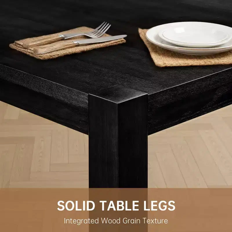 Modern 60" Expandable Dining Table with Hidden Center Leaf, Ash Wood Veneer, Adjustable Feet, Seats 6-8
