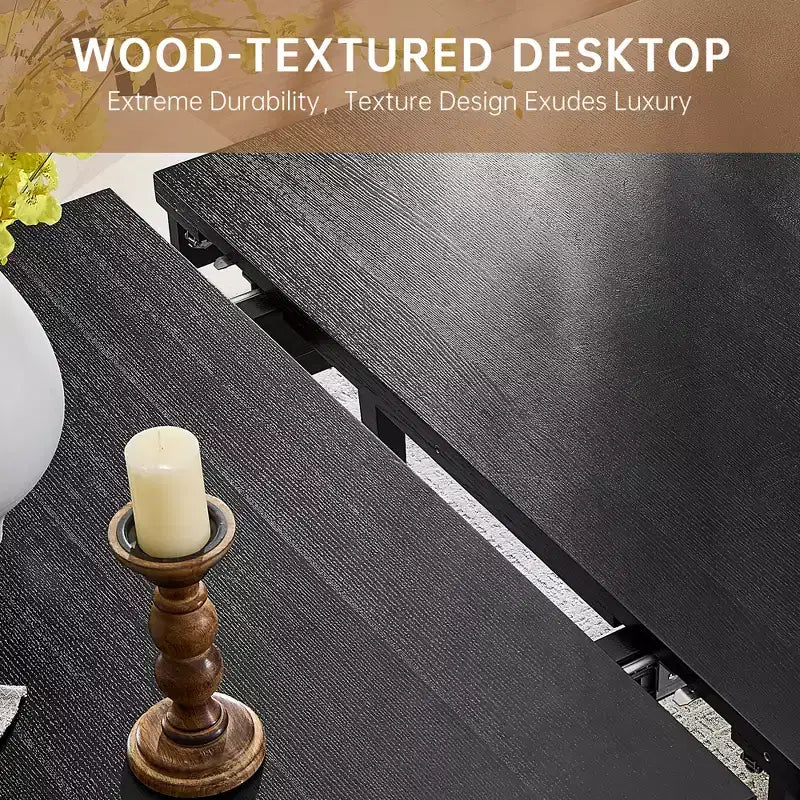 Modern 60" Expandable Dining Table with Hidden Center Leaf, Ash Wood Veneer, Adjustable Feet, Seats 6-8