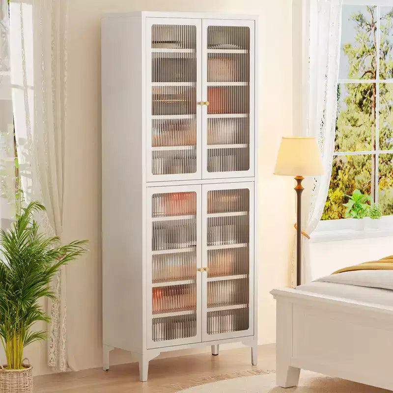 71" Large Metal Shoe Cabinet with Doors, Adjustable Shelves, Shoe Closet Storage for Entryway Hallway Living Room