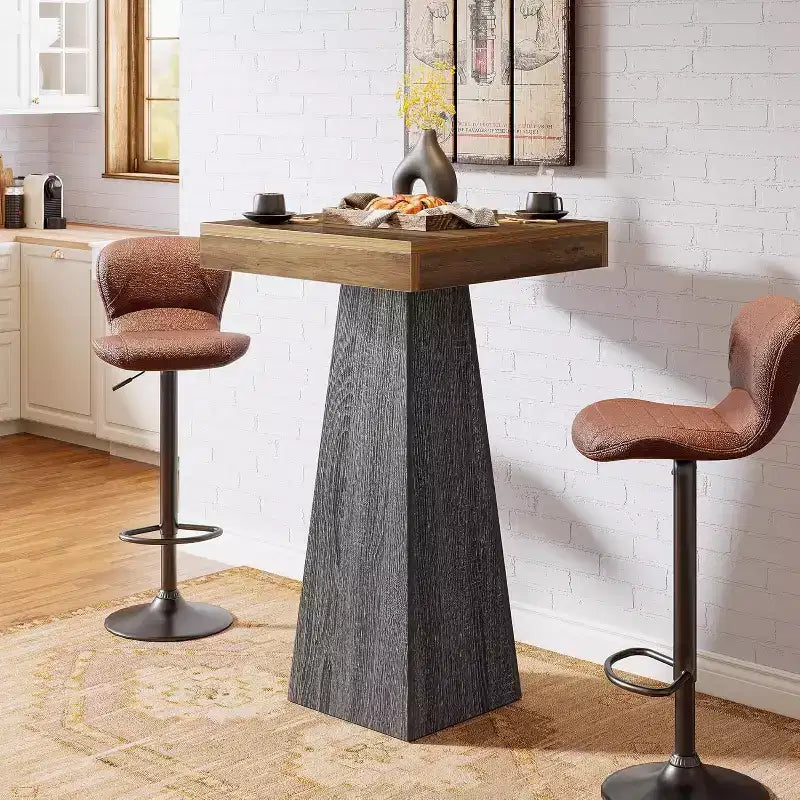 Square Bar Table, 39.96" High Pub Table for Dining, Coffee, Cocktail, Small Space, Kitchen (Table Only)