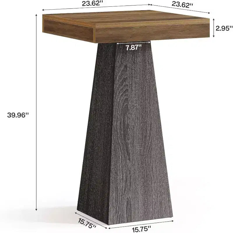 Square Bar Table, 39.96" High Pub Table for Dining, Coffee, Cocktail, Small Space, Kitchen (Table Only)