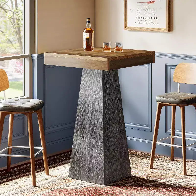 Square Bar Table, 39.96" High Pub Table for Dining, Coffee, Cocktail, Small Space, Kitchen (Table Only)