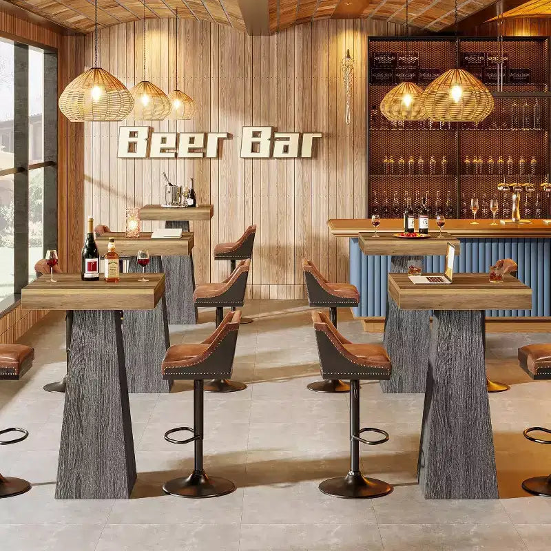 Square Bar Table, 39.96" High Pub Table for Dining, Coffee, Cocktail, Small Space, Kitchen (Table Only)