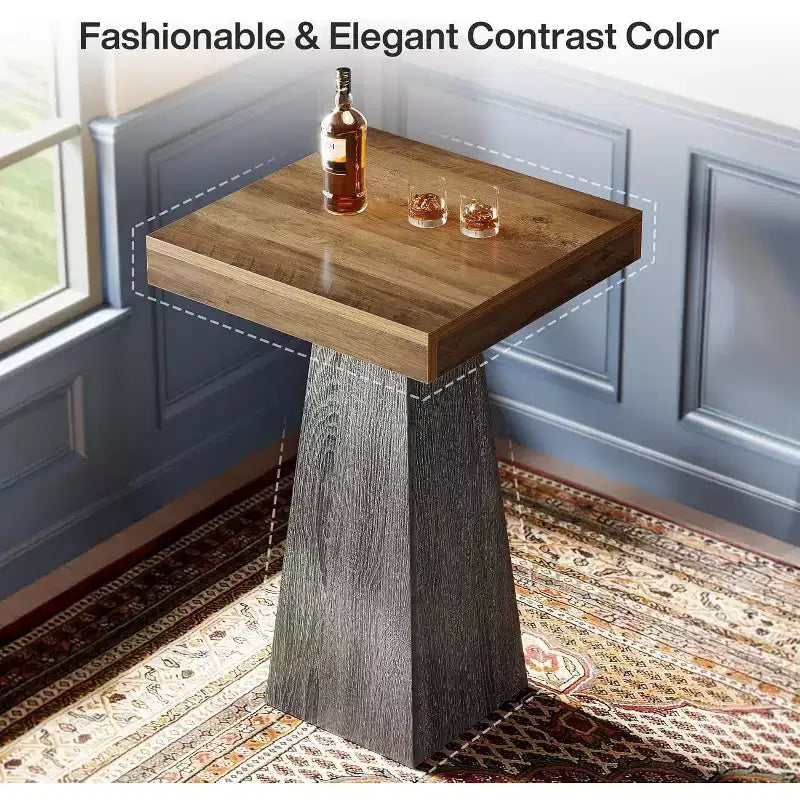 Square Bar Table, 39.96" High Pub Table for Dining, Coffee, Cocktail, Small Space, Kitchen (Table Only)