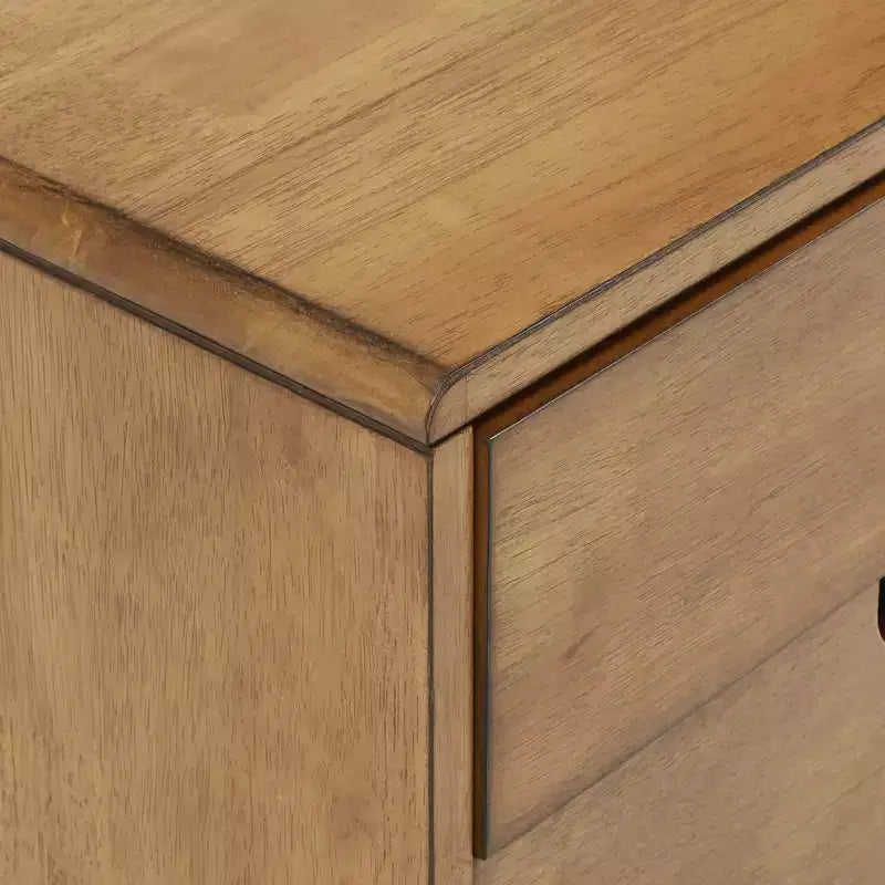Oak Finish 2-Drawer Nightstand