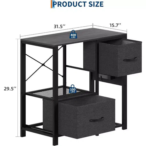 20-29 Gallon Fish Tank Stand with Power Outlets, Heavy Duty Metal and Wood Aquarium Table with Storage Shelf for Living Room