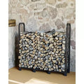Firewood Rack Stand 4ft, Steel Log Holder, Wood Pile Storage Organizer for Fireplace Fire Pit, Heavy Duty