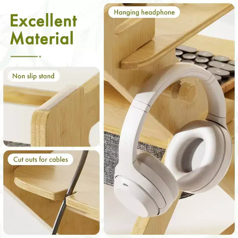 22 Inch Adjustable Bamboo Standing Desk Converter