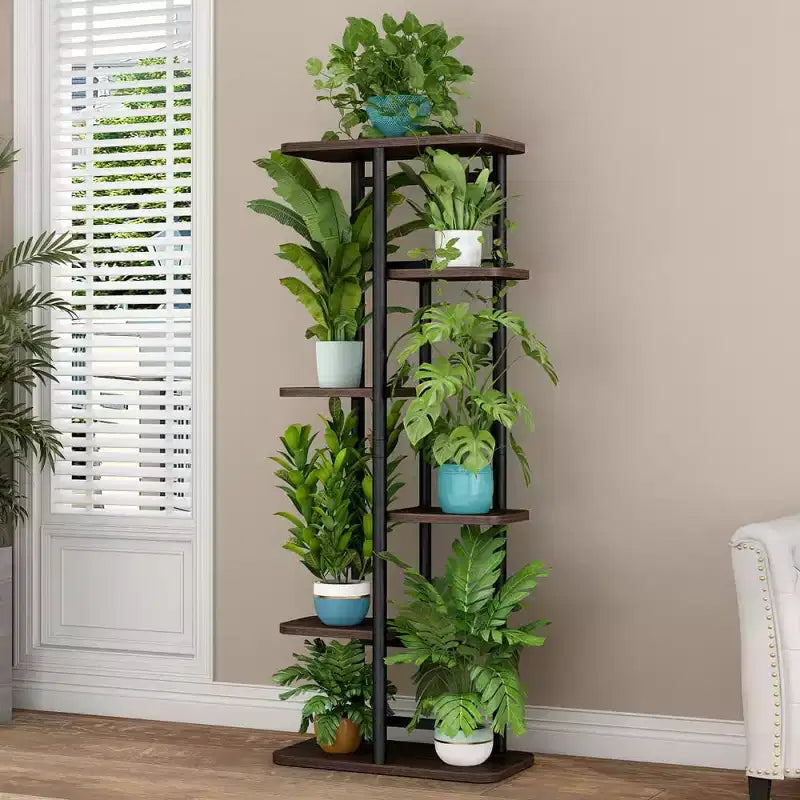 Plant Stand Indoor Outdoor, 4 Tier Corner Tall Outdoor Plant Shelf, Tall Metal Multi-Tier Plant Shelf Rack, Stand Display Rack for Patio Garden