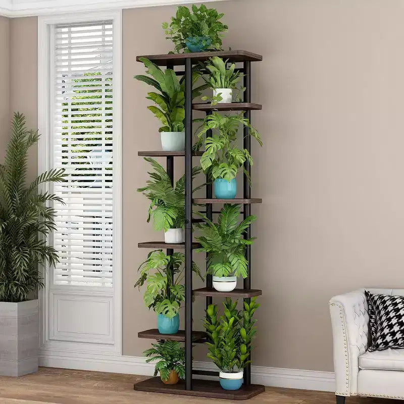 Plant Stand Indoor Outdoor, 4 Tier Corner Tall Outdoor Plant Shelf, Tall Metal Multi-Tier Plant Shelf Rack, Stand Display Rack for Patio Garden