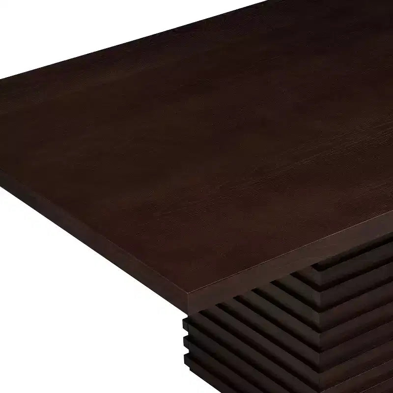 Modern 7 Piece Wooden and Metal Dining Set with Upholstered Chairs