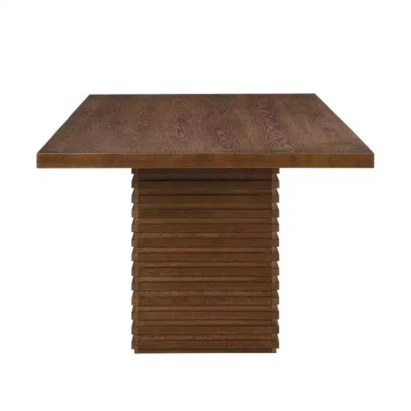 Modern 7 Piece Wooden and Metal Dining Set with Upholstered Chairs