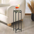 Cast Glass Drink Table, Black and Clear
