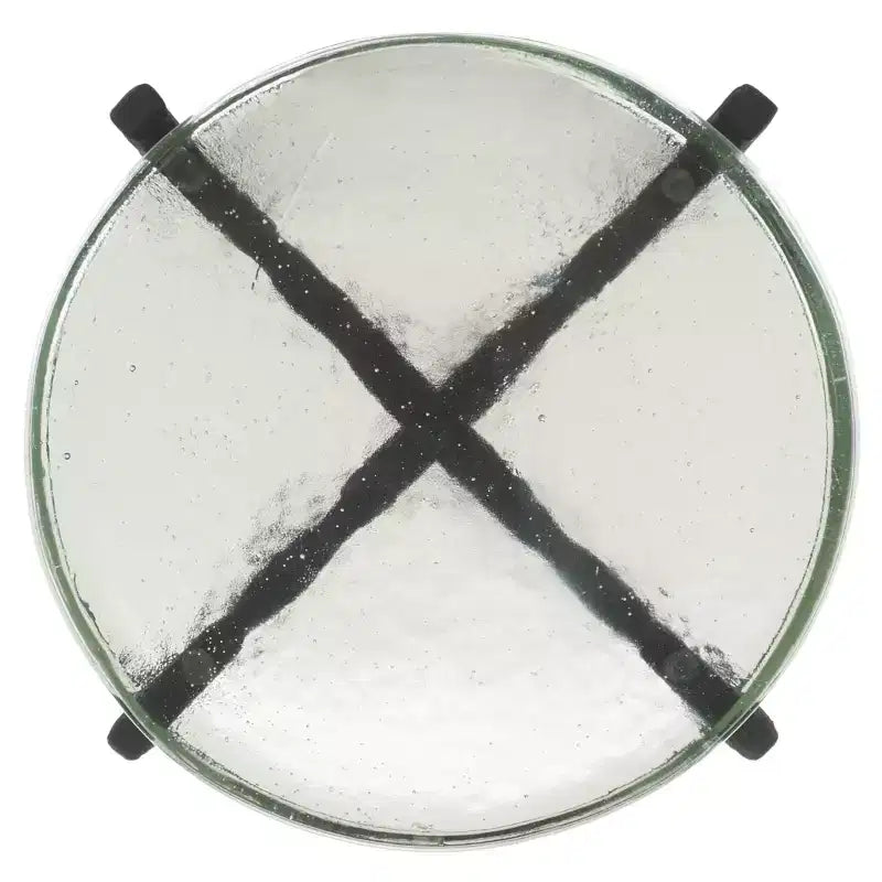 Cast Glass Drink Table, Black and Clear