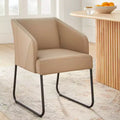 Modern Leather Dining Chair, Khaki